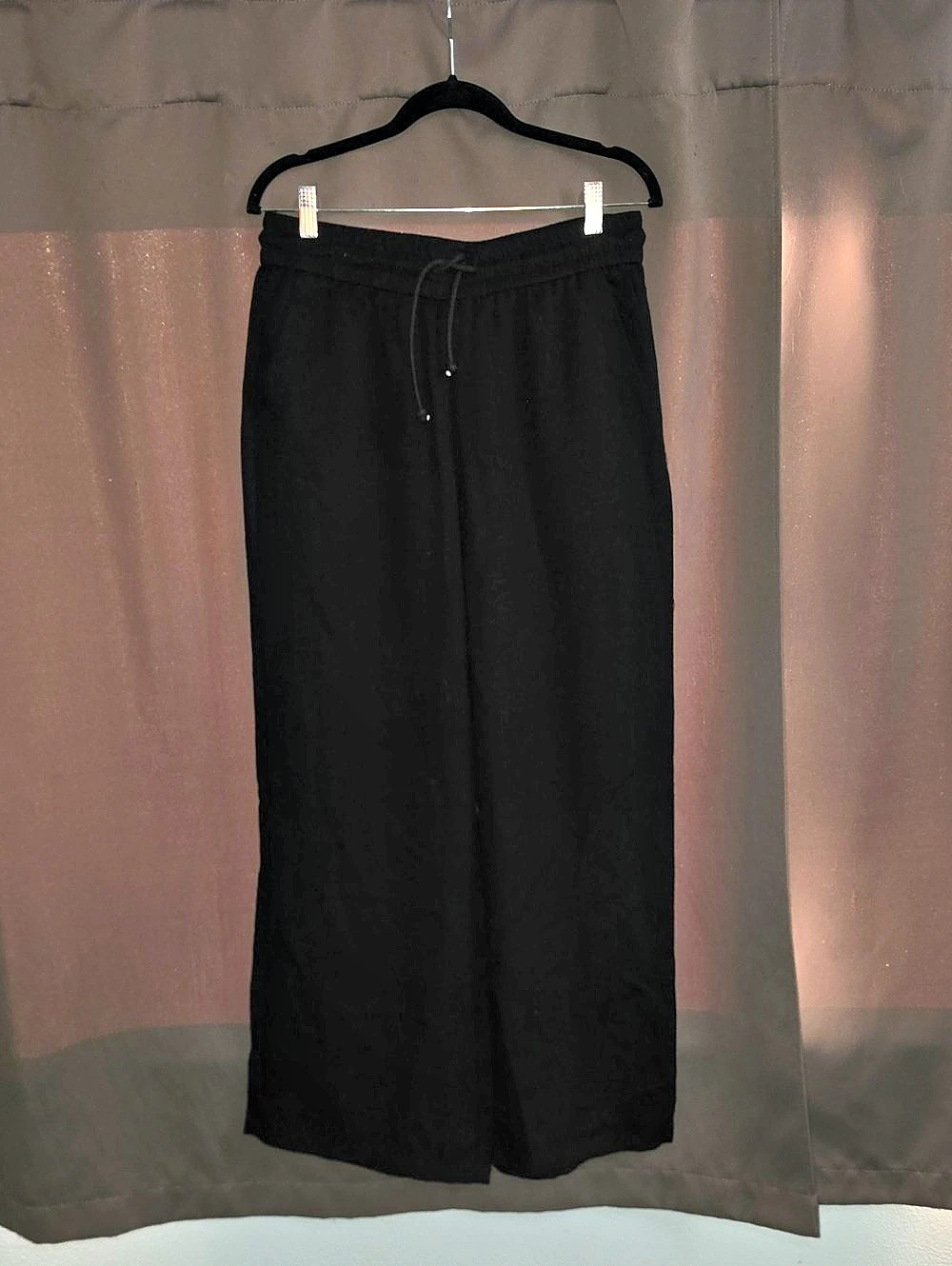 Halara High Waisted Drawstring Pocket Wide Leg Baggy Casual Linen-Feel Pants